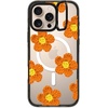 image:imageCASETiFY for iPhone 16 Pro Case  Impact Ring Stand MagSafe Compatible  Kickstand  66 ft 3x Military Grade Drop Protection  Eleanor by Ivory Paper Co  BlackCrochet Flowers  Orange