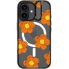 image:imageCASETiFY for iPhone 16 Pro Case  Impact Ring Stand MagSafe Compatible  Kickstand  66 ft 3x Military Grade Drop Protection  Eleanor by Ivory Paper Co  BlackCrochet Flowers  Orange