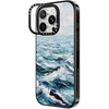 image:imageCASETiFY for iPhone 16 Pro Case  Impact Ring Stand MagSafe Compatible  Kickstand  66 ft 3x Military Grade Drop Protection  Eleanor by Ivory Paper Co  BlackDeep Blue Sea