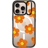 image:imageCASETiFY for iPhone 16 Pro Case  Impact Ring Stand MagSafe Compatible  Kickstand  66 ft 3x Military Grade Drop Protection  Eleanor by Ivory Paper Co  BlackCrochet Flowers  Orange