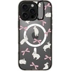image:imageCASETiFY for iPhone 16 Pro Case  Impact Ring Stand MagSafe Compatible  Kickstand  66 ft 3x Military Grade Drop Protection  Eleanor by Ivory Paper Co  BlackRabbit Ribbon