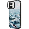 image:imageCASETiFY for iPhone 16 Pro Case  Impact Ring Stand MagSafe Compatible  Kickstand  66 ft 3x Military Grade Drop Protection  Eleanor by Ivory Paper Co  BlackDeep Blue Sea