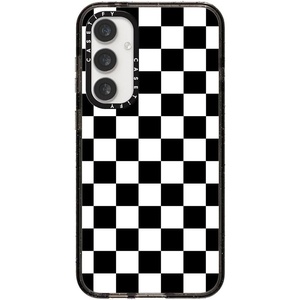 image:imageCASETiFY for Galaxy S25 Case  Impact  82 ft 4x Military Grade Drop Protection  Chrome Doodles  BlackBlack White Check Checkerboard