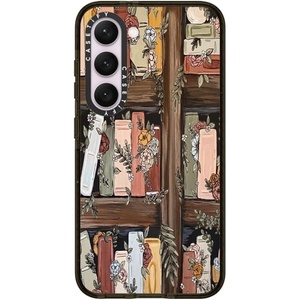 image:imageCASETiFY for Galaxy S25 Case  Impact  82 ft 4x Military Grade Drop Protection  Chrome Doodles  BlackBookshelf Garden