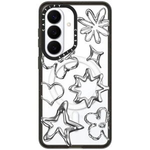 image:imageCASETiFY for Galaxy S25 Case  Impact  82 ft 4x Military Grade Drop Protection  Chrome Doodles  BlackChrome Doodle