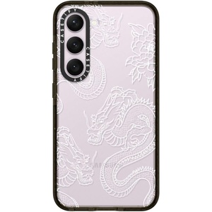 image:imageCASETiFY for Galaxy S25 Case  Impact  82 ft 4x Military Grade Drop Protection  Chrome Doodles  BlackDRAGONS