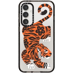 image:imageCASETiFY for Galaxy S25 Case  Impact  82 ft 4x Military Grade Drop Protection  Chrome Doodles  BlackFierce Tiger