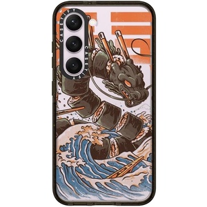 image:imageCASETiFY for Galaxy S25 Case  Impact  82 ft 4x Military Grade Drop Protection  Chrome Doodles  BlackGreat Sushi Dragon