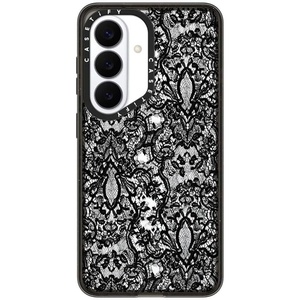 image:imageCASETiFY for Galaxy S25 Case  Impact  82 ft 4x Military Grade Drop Protection  Chrome Doodles  BlackLace Pattern
