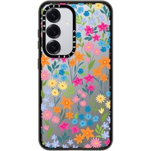 image:imageCASETiFY for Galaxy S25 Case  Impact  82 ft 4x Military Grade Drop Protection  Chrome Doodles  Blackbright spring flowers