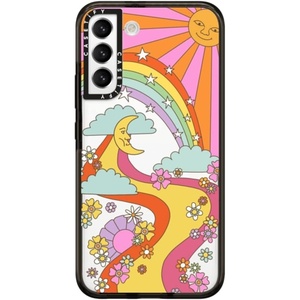 image:imageCASETiFY for Galaxy S25 Case  Impact  82 ft 4x Military Grade Drop Protection  Chrome Doodles  Blackflower power retro
