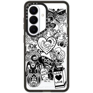 image:imageCASETiFY for Galaxy S25 Case  Impact  82 ft 4x Military Grade Drop Protection  Chrome Doodles  Blackmatt darling sticker collage