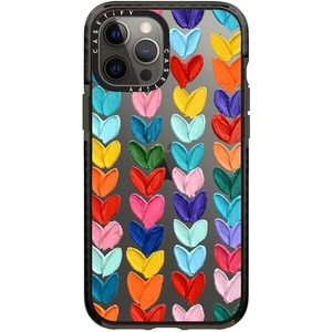 image:imageCASETiFY for iPhone 12 Pro Max Case  Impact  Slim Fit  66 ft Drop Protection  Ghost Lovers by Joce Cova  BlackClear Polka Daub Hearts