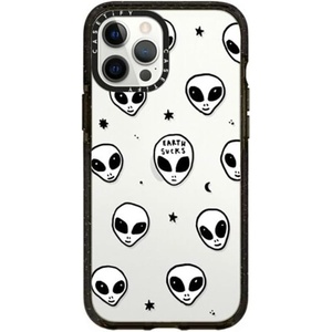 image:imageCASETiFY for iPhone 12 Pro Max Case  Impact  Slim Fit  66 ft Drop Protection  Ghost Lovers by Joce Cova  BlackCute White UFO Space Alien Drawing Pattern