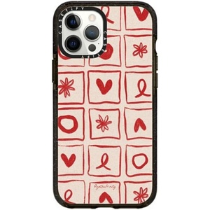 image:imageCASETiFY for iPhone 12 Pro Max Case  Impact  Slim Fit  66 ft Drop Protection  Ghost Lovers by Joce Cova  BlackLove Grid