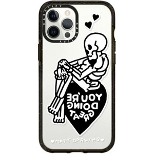 image:imageCASETiFY for iPhone 12 Pro Max Case  Impact  Slim Fit  66 ft Drop Protection  Ghost Lovers by Joce Cova  BlackMirror MessagesSkeleton