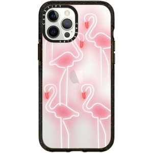 image:imageCASETiFY for iPhone 12 Pro Max Case  Impact  Slim Fit  66 ft Drop Protection  Ghost Lovers by Joce Cova  BlackNeon inspired flamingo pattern