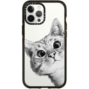 image:imageCASETiFY for iPhone 12 Pro Max Case  Impact  Slim Fit  66 ft Drop Protection  Ghost Lovers by Joce Cova  Blackpeekaboo cat on rose gold