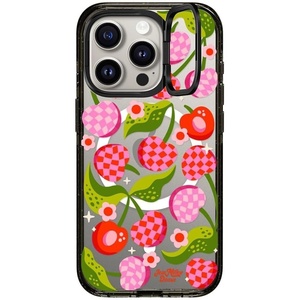 image:imageCASETiFY for iPhone 15 Pro Max Case  Impact Ring Stand MagSafe Compatible  Kickstand  66 ft 3x Military Grade Drop Protection  Beary Sweet  BlackCheckered Cherries
