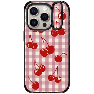 image:imageCASETiFY for iPhone 15 Pro Max Case  Impact Ring Stand MagSafe Compatible  Kickstand  66 ft 3x Military Grade Drop Protection  Beary Sweet  BlackCherry Gingham