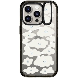 image:imageCASETiFY for iPhone 15 Pro Max Case  Impact Ring Stand MagSafe Compatible  Kickstand  66 ft 3x Military Grade Drop Protection  Beary Sweet  BlackCute Clouds