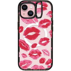 image:imageCASETiFY for iPhone 15 Pro Max Case  Impact Ring Stand MagSafe Compatible  Kickstand  66 ft 3x Military Grade Drop Protection  Beary Sweet  BlackLipstick Kisses