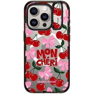 image:imageCASETiFY for iPhone 15 Pro Max Case  Impact Ring Stand MagSafe Compatible  Kickstand  66 ft 3x Military Grade Drop Protection  Beary Sweet  BlackMon Cheri Cherries