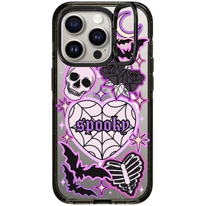 image:imageCASETiFY for iPhone 15 Pro Max Case  Impact Ring Stand MagSafe Compatible  Kickstand  66 ft 3x Military Grade Drop Protection  Beary Sweet  BlackSPOOKY by Chiara LB art