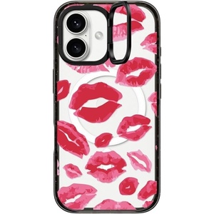 image:imageCASETiFY for iPhone 16 Pro Case  Impact Ring Stand MagSafe Compatible  Kickstand  66 ft 3x Military Grade Drop Protection  Eleanor by Ivory Paper Co  BlackLipstick Kisses
