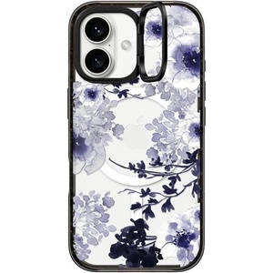 image:imageCASETiFY for iPhone 16 Pro Case  Impact Ring Stand MagSafe Compatible  Kickstand  66 ft 3x Military Grade Drop Protection  Eleanor by Ivory Paper Co  BlackBlue Spring