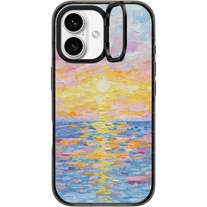 image:imageCASETiFY for iPhone 16 Pro Case  Impact Ring Stand MagSafe Compatible  Kickstand  66 ft 3x Military Grade Drop Protection  Eleanor by Ivory Paper Co  BlackFrosted Sunset