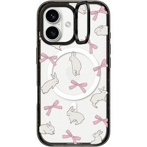 image:imageCASETiFY for iPhone 16 Pro Case  Impact Ring Stand MagSafe Compatible  Kickstand  66 ft 3x Military Grade Drop Protection  Eleanor by Ivory Paper Co  BlackRabbit Ribbon