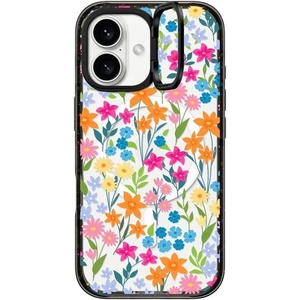 image:imageCASETiFY for iPhone 16 Pro Case  Impact Ring Stand MagSafe Compatible  Kickstand  66 ft 3x Military Grade Drop Protection  Eleanor by Ivory Paper Co  Blackbright spring flowers