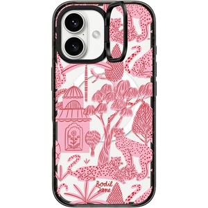 image:imageCASETiFY for iPhone 16 Pro Case  Impact Ring Stand MagSafe Compatible  Kickstand  66 ft 3x Military Grade Drop Protection  Eleanor by Ivory Paper Co  BlackCheetah Paradise Pink