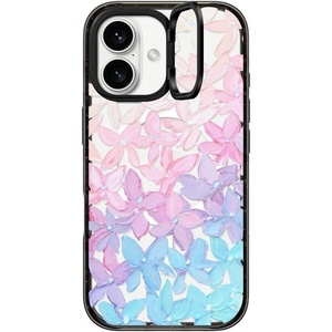 image:imageCASETiFY for iPhone 16 Pro Case  Impact Ring Stand MagSafe Compatible  Kickstand  66 ft 3x Military Grade Drop Protection  Eleanor by Ivory Paper Co  BlackClear Hydrangea Blooms