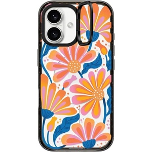 image:imageCASETiFY for iPhone 16 Pro Case  Impact Ring Stand MagSafe Compatible  Kickstand  66 ft 3x Military Grade Drop Protection  Eleanor by Ivory Paper Co  BlackLazy Daisy