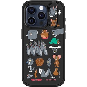image:imageCASETiFY for iPhone 16 Pro Max Case  Impact Ring Stand MagSafe Compatible  Tom and Jerry CoLab  Kickstand  66 ft 3x Military Grade Drop Protection  Family Sticker Case  BlackPattern Sticker Matte Black