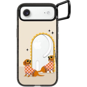 image:imageCASETiFY for iPhone 17 Case  Impact Ring Stand MagSafe Compatible  Kickstand  66 ft 3X Military Grade Drop Protection  A Prosperous New Year  BlackCheckered Dachshund Mirror