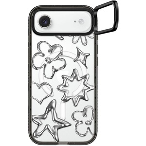 image:imageCASETiFY for iPhone 17 Case  Impact Ring Stand MagSafe Compatible  Kickstand  66 ft 3X Military Grade Drop Protection  You Give Me Butterflies  BlackChrome Doodles
