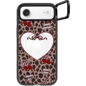 image:imageCASETiFY for iPhone 17 Case  Impact Ring Stand MagSafe Compatible  Kickstand  66 ft 3X Military Grade Drop Protection  You Give Me Butterflies  BlackLeopard Cherries