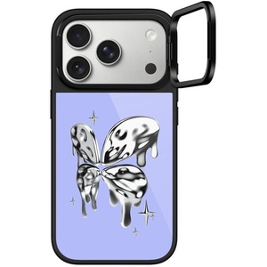image:imageCASETiFY for iPhone 17 Pro Case  Glaze Ring Stand MagSafe Compatible  Kickstand  49 ft 1X Military Grade Drop Protection  Pastel Gradient  BlackChrome Butterfly