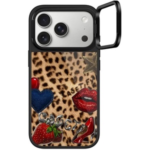 image:imageCASETiFY for iPhone 17 Pro Case  Glaze Ring Stand MagSafe Compatible  Kickstand  49 ft 1X Military Grade Drop Protection  Pastel Gradient  BlackPatched Cheetah