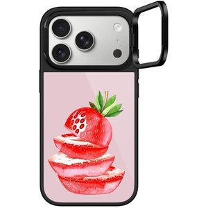 image:imageCASETiFY for iPhone 17 Pro Case  Glaze Ring Stand MagSafe Compatible  Kickstand  49 ft 1X Military Grade Drop Protection  Pastel Gradient  BlackStrawberry slices